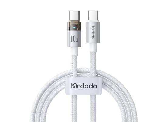 Mcdodo CA-5582 100W Type-C Super-Fast Charge & Data Cable with Charge Light (1.2M) - Silver